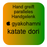 Hand greift paralleles Handgelenk
 gyakohamni katate dori 